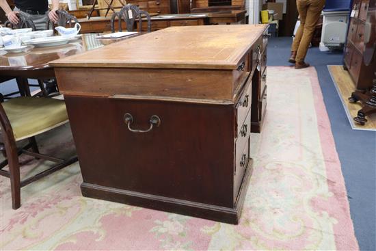 A George III mahogany pedestal partners desk a.f. W.152cm